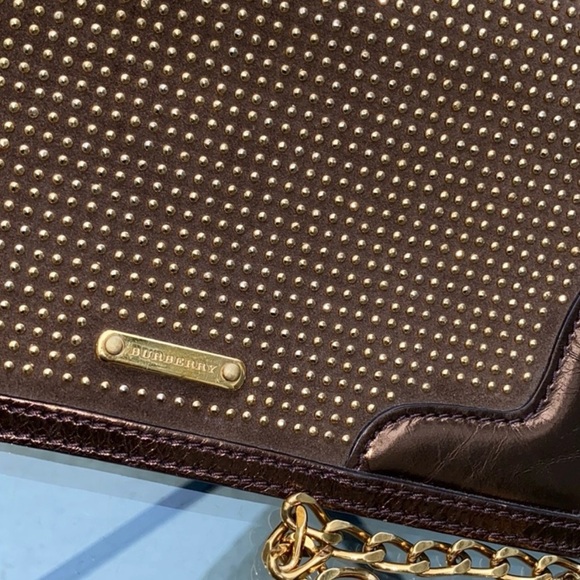 Burberry Brown Studded Crossbody Bag with Gold Hardware - Picture 7 of 10